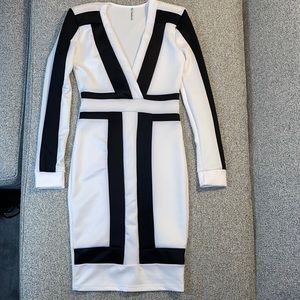 Auditions Color Block Dress - Black/White